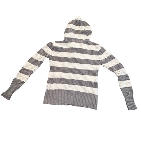 Aéropostale Gray and White Button Down Hooded Sweater Size L - Picture 2 of 3